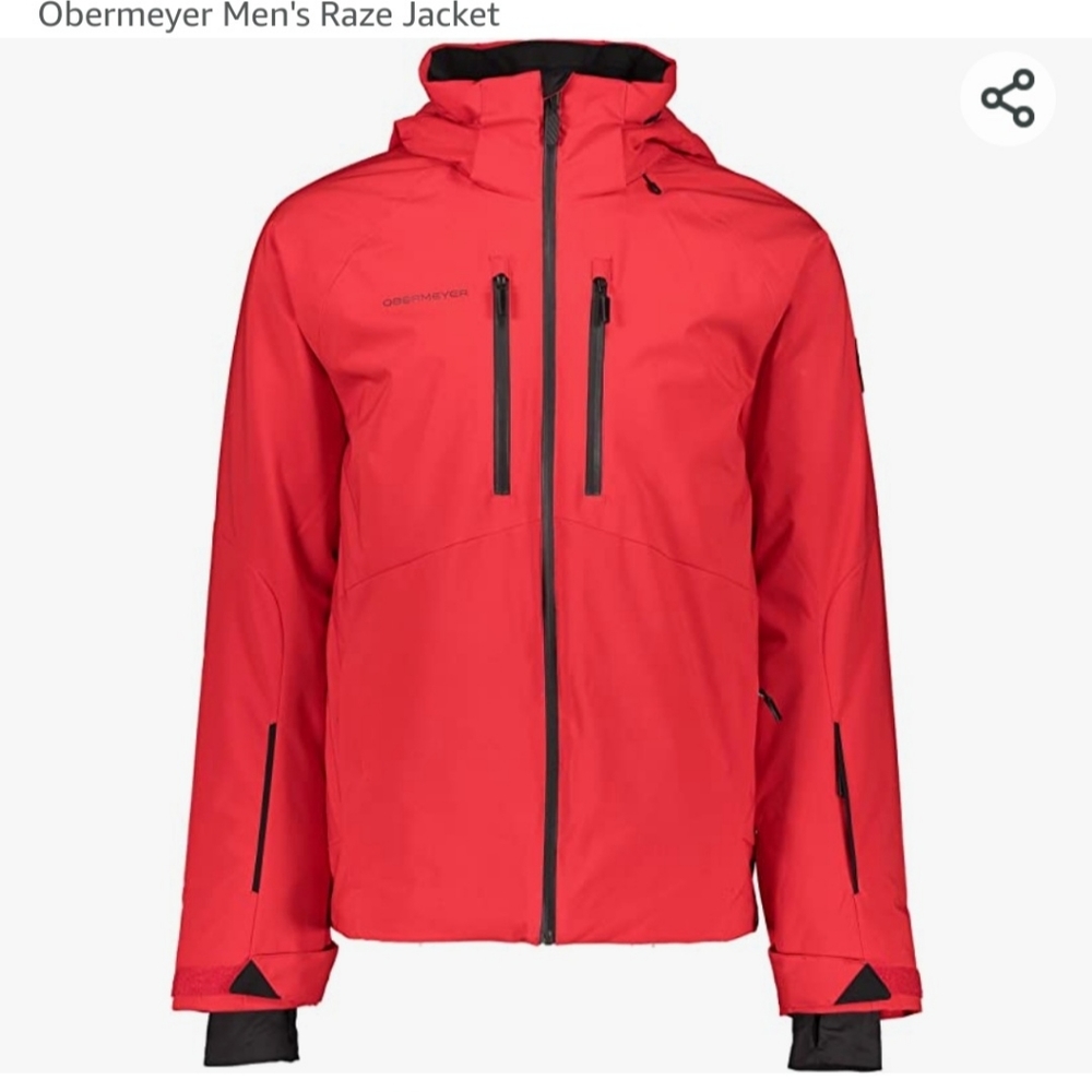 Obermeyer "Raze" (Men's L Regular) Ski Jacket - Brake Light Red.
